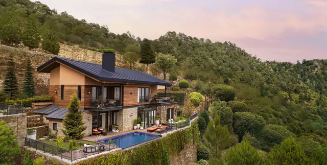 Large hillside villa with a pool at Terra Grande