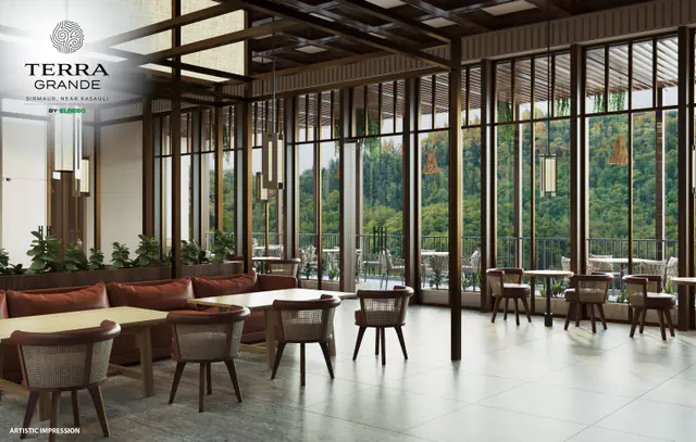 Café terrace with valley views