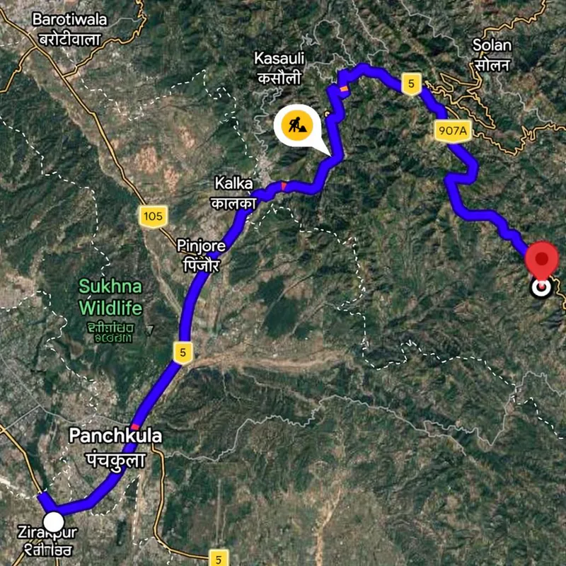 Location map of Eldeco Terra Grande, Sirmaur near Kasauli, Himachal Pradesh